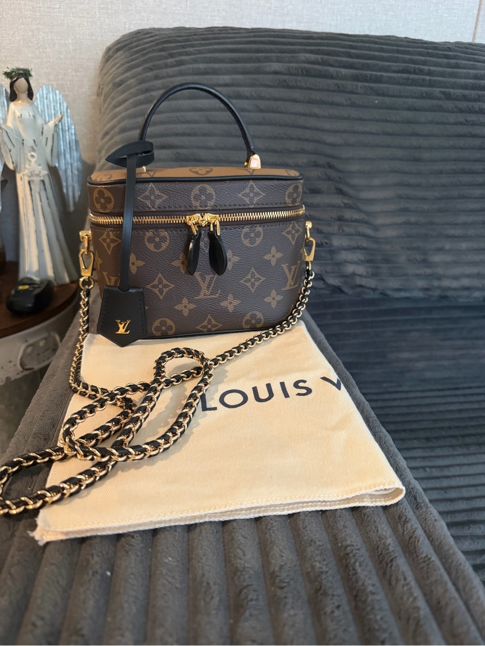 Louis Vuitton Vanity PM Reverse Monogram Chain Crossbody Strap with Dust Bag